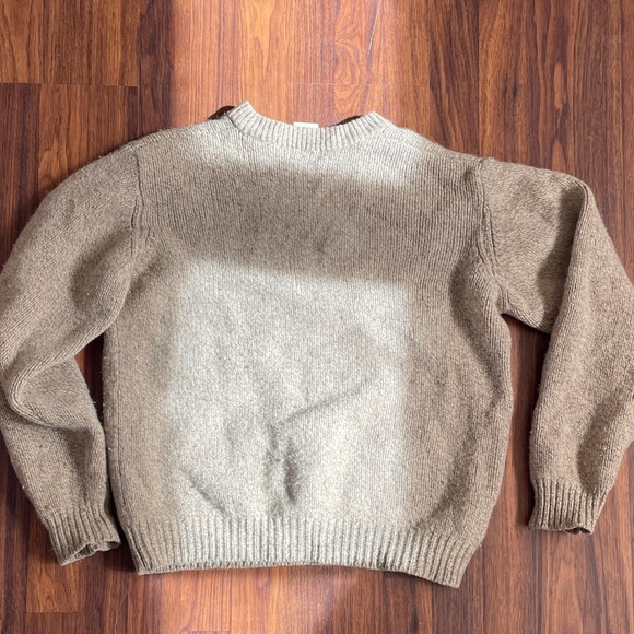 LL Bean Lambs Wool Tan Sweater - Picture 3 of 3